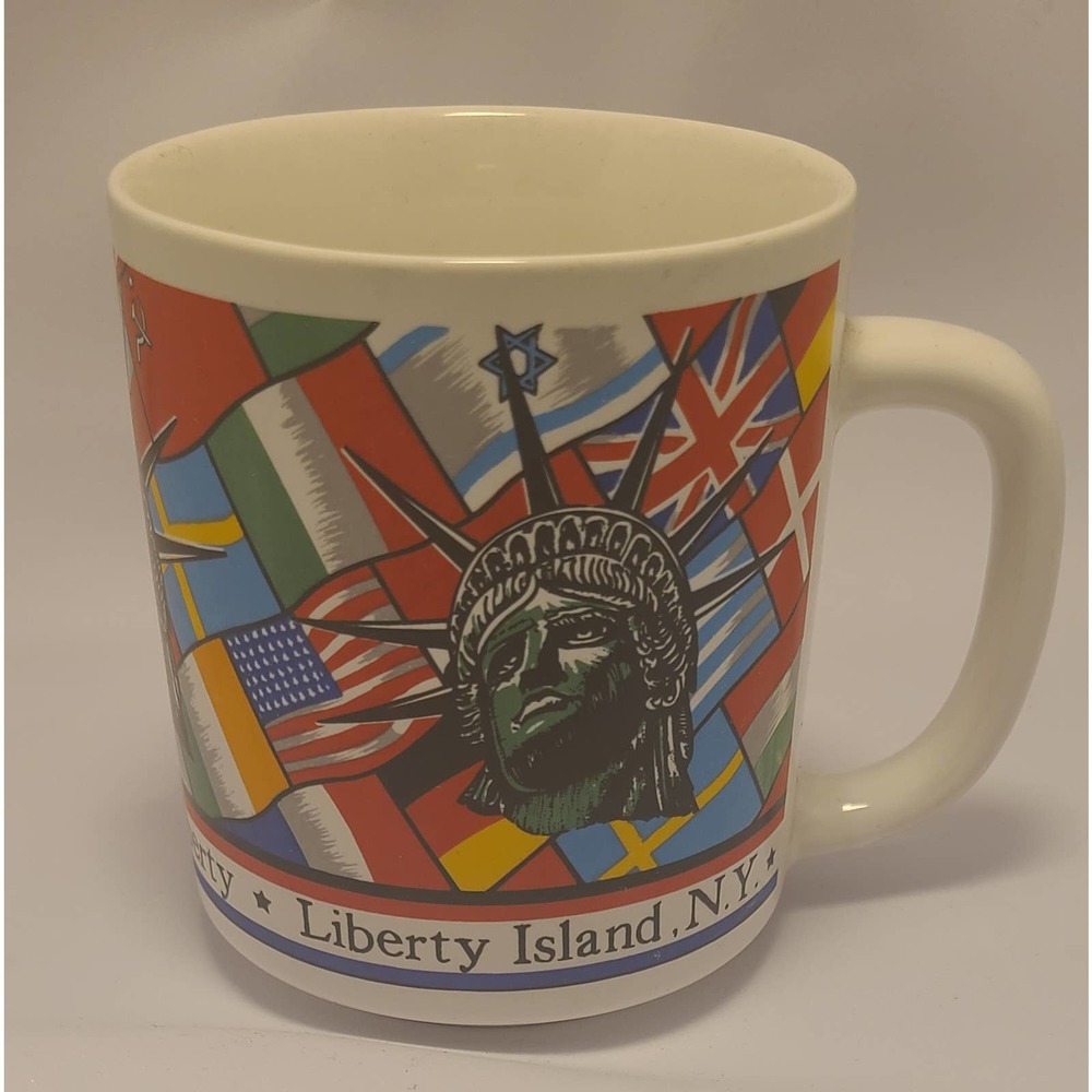 vintage statue of liberty souvenir coffee cup mug Liberty Island NY KWC NYC